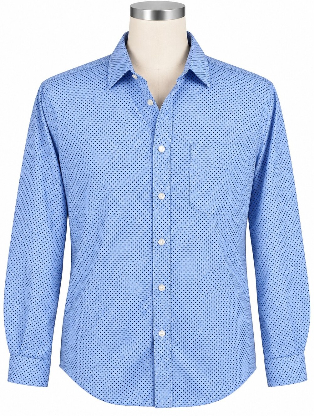 Frank & Eileen Eileen Shirt Womens S Small Blue Polka Dot Button Up Long Sleeve